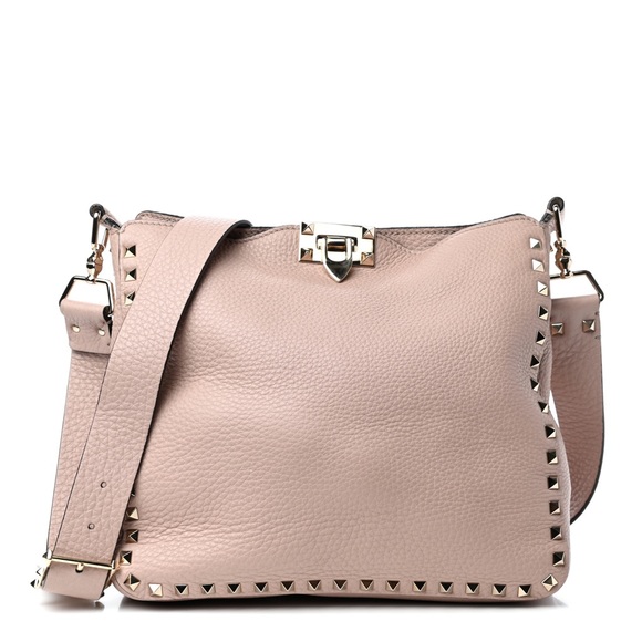 Valentino Garavani Handbags - Valentino Garavani Pebbled Calfskin Rockstud Flip-Lock Messenger Bag